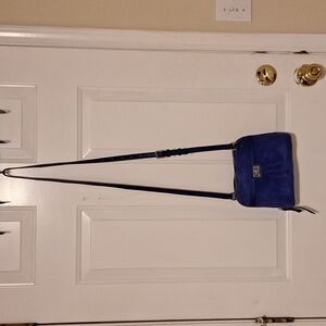 B.Makowsky Blue Leather Suede purse Bag